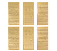 Dokeno 6 Feuilles Autocollants Numéros Alphabet, Pailleté Mini Lettres Majuscules et Minuscules Autocollant, Or Autocollant Numéro for Scrapbooking DIY Crafts