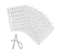Dokeno 640 Pièces 8 Feuilles Autocollants Lettres à Paillettes, Autocollant Lettre Chiffre en Vinyle Adhésives Lettres de l'alphabet et de Chiffres Scrapbooking Cadeau Bricolage Décoration (Argent)