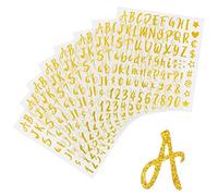 Dokeno 640 Pièces 8 Feuilles Autocollants Lettres à Paillettes, Autocollant Lettre Chiffre en Vinyle Adhésives Lettres de l'alphabet et de Chiffres Scrapbooking Cadeau Bricolage Décoration (Or)