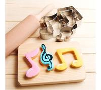 Dokeno 8 Pièces Moule à Biscuits de Notes de Musique et Instruments, Patisserie Biscuit Moule, Moules à Biscuits en Acier Inoxydable, pour Biscuits, Fondant, Décoration de Gâteaux