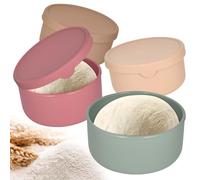 Dokeno Boîtes de Fermentation pour Pizza et Pain, Lot de 4 Boites à Pate à Pizza avec Couvercle, Boite Alimentaire en Silicone Empilable et Hermetique, Dimensions: 14,5x14,5x7cm, Au Micro-ondes