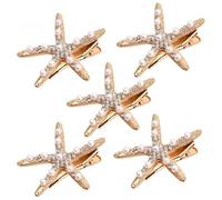 Dokeno Lot 5 pinces à cheveux étoiles de mer métal mariage