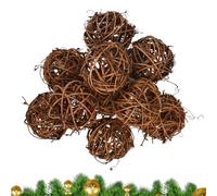 Dokeno Lot de 10 boules décoratives en rotin pour oiseaux perroquets