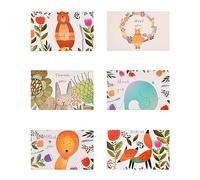 Dokeno Lot de 12 Cartes de Remerciement - Parfaites pour Famille et Amis - Cartes de Vœux de Haute Qualité, pour Adieux, Anniversaire, Baptême, Mariage - Cartes de Merci avec Animaux Peints