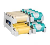 Dokeno - Lot de 2 organiseurs de réfrigérateur - Roulettes - Distributeur de canettes - 2 animaux - Tiroir roulant - Pour boissons de 250 ml/330 ml - Sans BPA