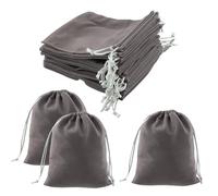 Dokeno Lot de 20 sachets pour bijoux, sac en velours, velours avec cordon de serrage, sacs en velours doux pour bijoux, sacs cadeaux de banquet pour mariages, fêtes, cadeau 12 x 15 cm (gris)