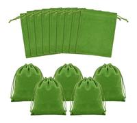 Dokeno Lot de 20 sachets pour bijoux, sac en velours, velours avec cordon de serrage, sacs en velours mSouple pour bijoux, sacs cadeaux de banquet pour mariage, fête, cadeau 12 x 15 cm (vert)