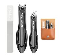 Dokeno Lot de 3 Coupe Ongle Set, Coupe-Ongles en Acier Inoxydable Robuste, Coupe-Ongles Inclinés, Coupe Ongles Ergonomique, Kit Manucure Pédicure Coupe Ongles, Pinces à Ongles pour Les Ongles Épais