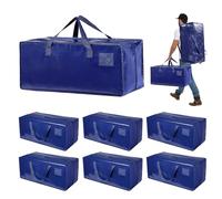 Dokeno Lot de 6 Sac de Déménagement extra larges, 92L Sac de Rangement Grand Format avec fermetures éclair et poignées de transport, Sac Rangement Vetement robustes pour Vêtement & Linge de Lit