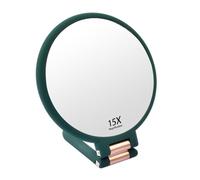 Dokeno Miroir à Main Double Face avec Poignée, 1X 15X Miroir de Poche Réglable Miroir de Maquillage de Voyage Pliable Grossissant pour Maquillage et Coiffure