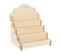 Dokeno Présentoir en Bois à 4 Niveaux pour Cartes de Vœux, Postales et Enveloppe, Support Carte Postale DIY à Assembler Sans Outils, Organisateur Cartes pour Maison, Bureau ou Marchés