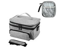 Dokeno Sac Médical Double Couche avec Mini Pochette, Sac à Médicaments Vide, Trousse de Rangement Médicale pour Maison et Voyages, Grande Capacité avec Sangles Réglables