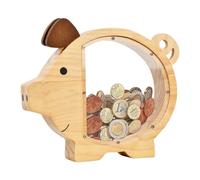Dokeno Tirelire en Bois pour Enfant, Tirelire Cochon Personnalisée, Tirelires Décoratives, Tirelire pour Objectif D'économie, Tirelire à Fille Garcon Grande Capacité pour Cadeau Décoration de Maison