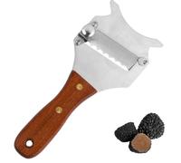 Dokeno Trancheur de Truffes, Râpe à Truffe en Acier Inoxydable Coupe-Truffe avec Poignée en Bois Rasoir Chocolat Rasoir Truffes pour Truffle Légumes Ail Champignons