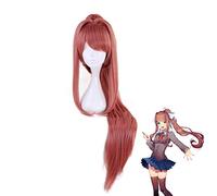 Doki Doki Literature Club Monika longue queue de cheval droite perruque Cosplay Costume résistant à la chaleur cheveux synthétiques femmes fête perruques MZ-1267