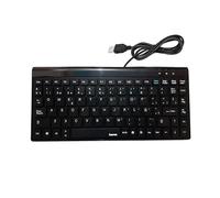 DOKI Hama Mini Clavier Bureau avec câble Réglage d'inclinaison, prise USB type A, 88 touches, touches plates, Noir
