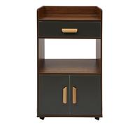 Dokiiovo Chariot de service avec tiroir et porte, buffet de cuisine avec roulettes, armoire de rangement mobile, caisson à roulettes pour cuisine, salon, chambre à coucher, 50 x 35 x 86 cm (marron)