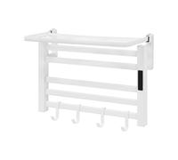 Dokiiovo Radiateur de salle de bain, électrique, 50 x 40 cm, avec écran tactile, réglage de la température de 30 à 70 °C, sèche-serviettes 95 W pour salle de bain, appartement, hôtel (blanc)