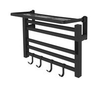 Dokiiovo Radiateur électrique de salle de bain, 50 x 40 cm, avec écran tactile, réglage de la température de 30 à 70 °C, sèche-serviettes 95 W pour salle de bain, appartement, hôtel (noir)