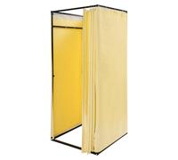 Dokiiovo Vestiaire autoportant - Dressing carré - Salle d'essai portable - Avec rideau d'ombre pour centre commercial, vêtements - 85 x 85 x 200 cm (jaune clair)