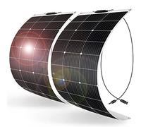 DOKIO 200W Panneau Solaire Souple 12V Photovoltaïque Flexible 2 * 100W | pour Camping-Car, Camper, Van, Bateaux et Autres Surfaces Inégales