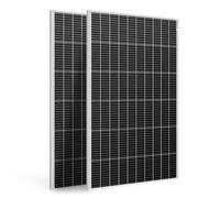 DOKIO 400W Panneau Solaire Monocristallin (2 pièces 200W) | pour batteries 12V Idéal pour camping-car, camping, abri de jardin