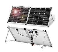 DOKIO Kit Panneau solaire PLIABLE 100WC - 12V AVEC INVERSEUR Solaire 2 ports USB Idéal pour les utilisations embarquées comme le bateau, camping-car, véhicule divers
