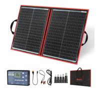 DOKIO Panneau Solaire Pliable 100W Monocristallin avec régulateur de charge solaire et câble