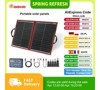 Dokio-Panneau solaire portable et pliable, 18V, 100/160/200/300 W, avec contrôleur 12V pour charger la batterie, adapté au camping 100W solar panel set