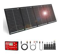 DOKIO Panneau Solaire Portable Pliable 200W 36V Monocristallin avec régulateur de charge pour Batterie 24V, AGM, GEL, Générateur