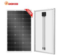 DOKIO Panneau Solaire Rigide 100W Monocristallin, Module Solaire 18V pour Système 12V, 100W 200W (2x100W) 400W (4x100W), Panneau Seul ou avec Régulateur PWM, Haute Efficacité pour Camping-Car, Camping