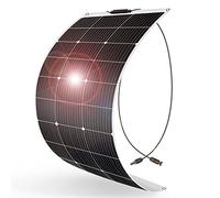 DOKIO Panneau Solaire Souple 100W 12V Monocristallin Semi-Flexible pour Camping-Car, Camper, Van, Bateaux et Autres Surfaces Inégales
