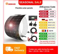 DOKIO-Panneaux solaires étanches et flexibles, 100Wset 200Wset 400Wset 18V, batterie monocBN alline de camping 12V 200W set