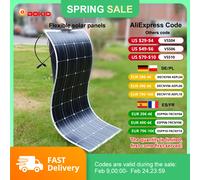 DOKIO-Panneaux solaires flexibles monocallins étanches, 18V, 100W, 200W, 400W, panneaux solaires étanches, camping, montres, charge domestique 12V 200W