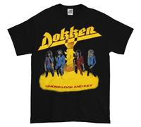 Dokken Under Lock and Key New Black T-Shirt Double Sided Tee BlackXXX-Large