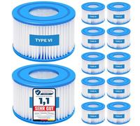 Dokkita VI Filtre pour Spa, VI Filtre Cartouche pour Bestway Lay-Z-Spa, VI Filtre Compatible avec Bestway 58323E, Compatible avec Coleman Saluspa 90427E, Compatible avec Lay-Z-Spa (12PCS)