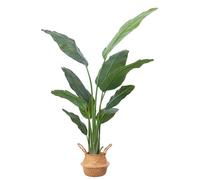 DOKKOME Grand oiseau de paradis artificiel - 160 cm - Palmier tropical avec 10 feuilles - Bananier en plastique - Plante en pot - Décoration pour salon, chambre à coucher, bureau