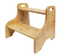 DOKKOME Marchepied pour enfants - 2 marches - En bambou - Pour enfants - Avec 2 marches - Pour salle de bain, cuisine, chambre d'enfant