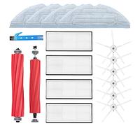 DOKKOO Kit de Remplacement pour Roborock S7 et S7 MaxV Ultra Aspirateur Robot, 2 Brosses Principales, 4 Filtres, 6 Brosses Latérales, 4 Chiffons de Vadrouille