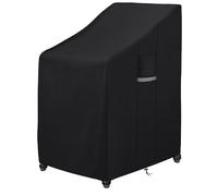 Dokon Housse Chaise Jardin pour 6 Chaises Empilables Imperméable Housse de Protection Fauteuil Extérieur avec Aération, Anti-Vent, Anti-UV Tissu Oxford 420D Bache Chaise de Jardin, 65x75x80/120cm