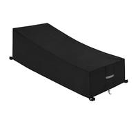 Dokon Housse Chaise Longue Jardin Imperméable Housse de Protection Transat Extérieur avec Aération, Résistant au Vent, Anti-UV Tissu Oxford 420D Bache Bain de Soleil Extérieur, 200x75x40/70cm - Noir