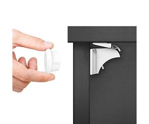 Dokon Sécurité Bébé Placard Bloque Porte (20 serrures + 3 Clés), Sécurité Enfant Tiroir Armoires Verrous Magnétique Cabinet de sécurité + Vidéo d'instruction
