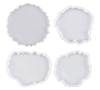 Dokpav 4PCS Moulle Silicone Resine Epoxy,Moulle pour Resine Epoxy Moule Resine pour La Coulée De Bijoux Porte-Stylo Cendrier Coaster Bricolage Outils Accessoires de Fabrication