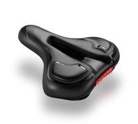 Dokpav Selle vélo Confortable avec Gel & Memory-Foam, Ergonomique | Siège large doux, amortissement double ressort, ventilation, réflecteur, PU étanche, compatible ville, VTT, vélo de route