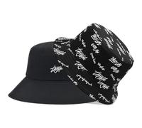 DOKRIN Chapeaux de pêche,Capelines femme,Bobs homme,Bob noir à visière double face avec graffitis et protection solaire