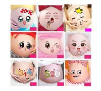 DOKRIN Coffrets cadeaux Lot de 9 accessoires photo,autocollants d'expressions de grossesse, adaptés aux futures mamans et aux femmes enceintes,autocollants pour le nombril,accessoires de photographie