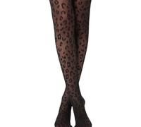 DOKRIN Collants femme curvy, Bas jacquard à imprimé léopard, collants fins pour femmes