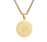 DOKRIN Colliers pour homme,Collier pour homme avec sceau des sept anges et insigne d'ange gardien en acier inoxydable (or)