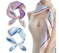 DOKRIN Foulards femme,Lot de 2 foulards carrés en soie de 53 cm, pouvant être utilisés comme cadeau ou comme décoration