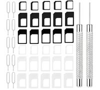 DOKRIN Outils et accessoires pour carte SIM de téléphone portable, Lot de 10 adaptateurs de carte SIM 3 en 1 avec broche d'éjection pour smartphones et tablettes (noir, blanc)
